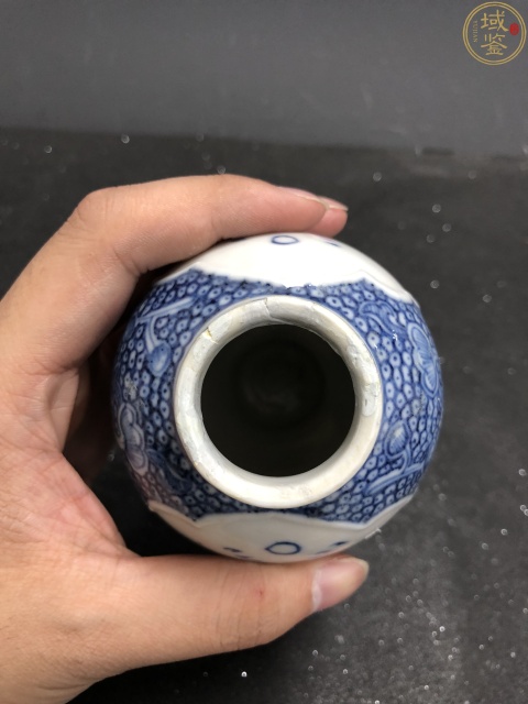 古玩陶瓷清乾隆(己保真)青花開窗山水樓閣人物故事紋雞腿瓶拍賣,當前價格1280元