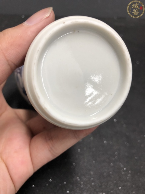 古玩陶瓷清乾隆(己保真)青花開窗山水樓閣人物故事紋雞腿瓶拍賣,當前價格1280元