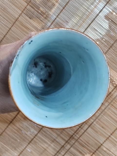古玩陶瓷清順治青花竹石比翼紋花觚拍賣，當前價格12000元