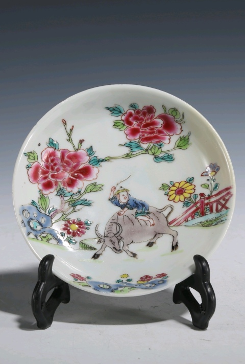 古玩陶瓷清·雍正/粉彩人物紋盤拍賣，當前價格8800元