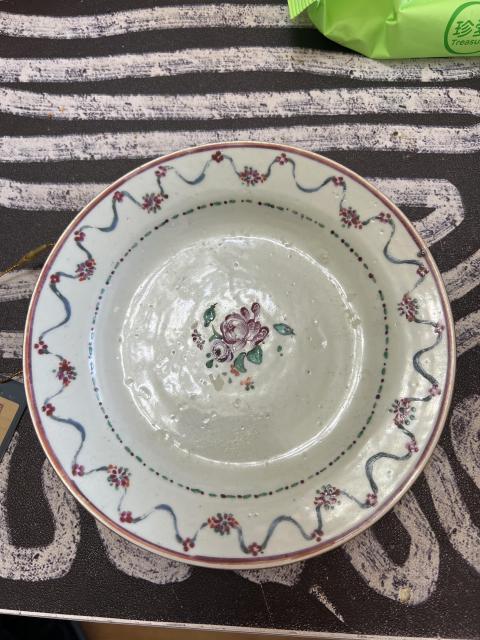 古玩陶瓷花卉紋彩繪盤拍賣,當前價格600元