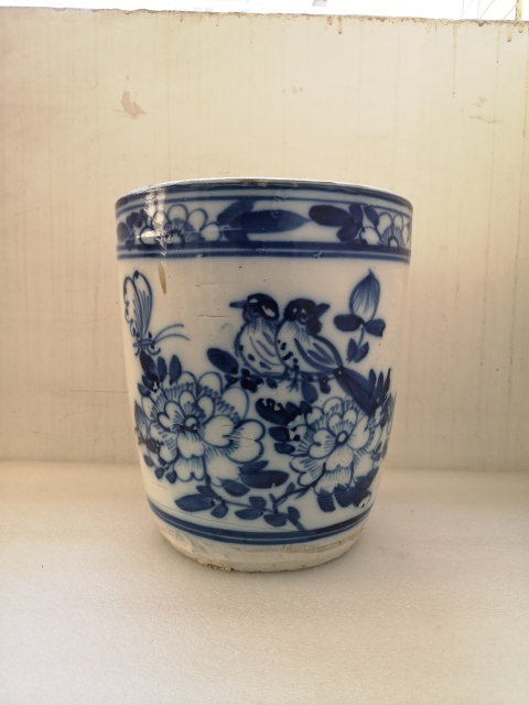 古玩陶瓷花鳥紋青花罐拍賣,當前價格1500元