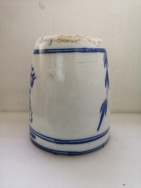 古玩陶瓷花鳥紋青花罐拍賣,當前價格1500元