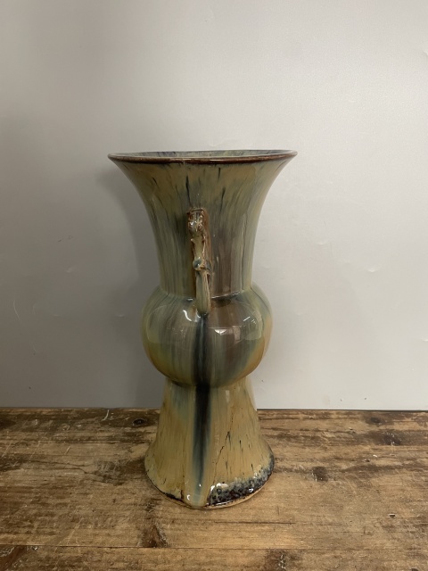 古玩陶瓷鈞釉鳳耳花觚拍賣，當前價格13600元