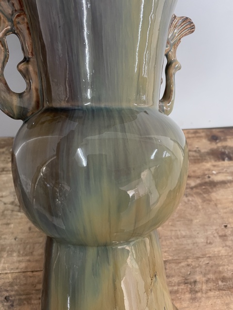 古玩陶瓷鈞釉鳳耳花觚拍賣，當前價格13600元