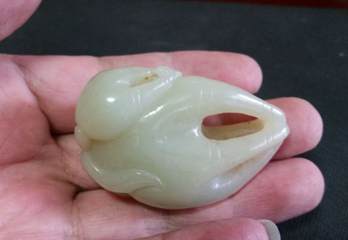 古玩玉器和田青白玉佛手拍賣,當前價格680元