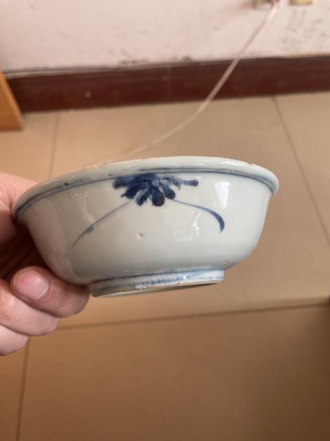 古玩陶瓷青花花卉紋折沿口洗碗拍賣,當前價格1200元