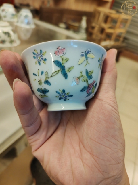 古玩陶瓷蟲草紋粉彩杯拍賣,當前價格388元
