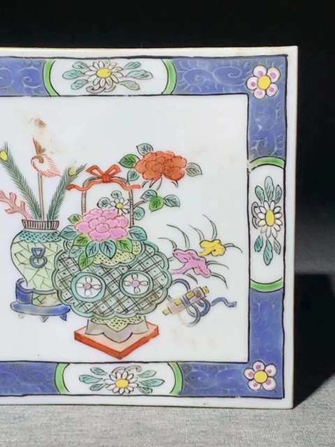 古玩陶瓷(虧出,不議價(jià))精品細(xì)路清中期粉彩博古紋瓷板拍賣,當(dāng)前價(jià)格3900元