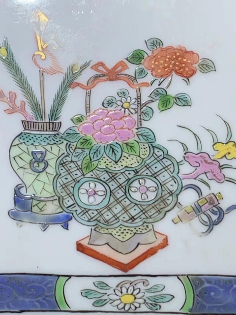古玩陶瓷(虧出,不議價(jià))精品細(xì)路清中期粉彩博古紋瓷板拍賣,當(dāng)前價(jià)格3900元