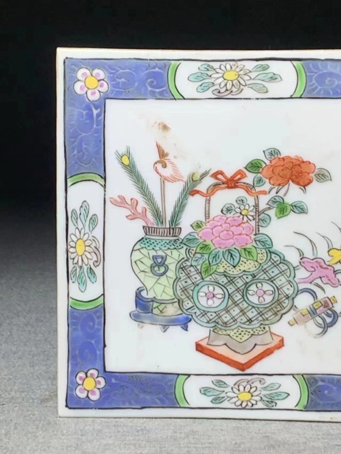 古玩陶瓷(虧出,不議價(jià))精品細(xì)路清中期粉彩博古紋瓷板拍賣,當(dāng)前價(jià)格3900元