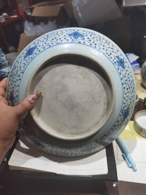 古玩陶瓷雍正青花一把蓮盤拍賣,當前價格26500元