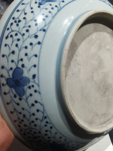 古玩陶瓷雍正青花一把蓮盤拍賣,當前價格26500元