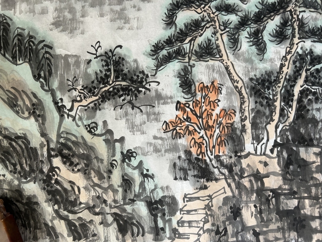 古玩字畫楊志剛老師精品《山水》拍賣,當前價格788元
