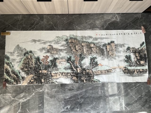 古玩字畫楊志剛老師精品《山水》拍賣,當(dāng)前價(jià)格750元