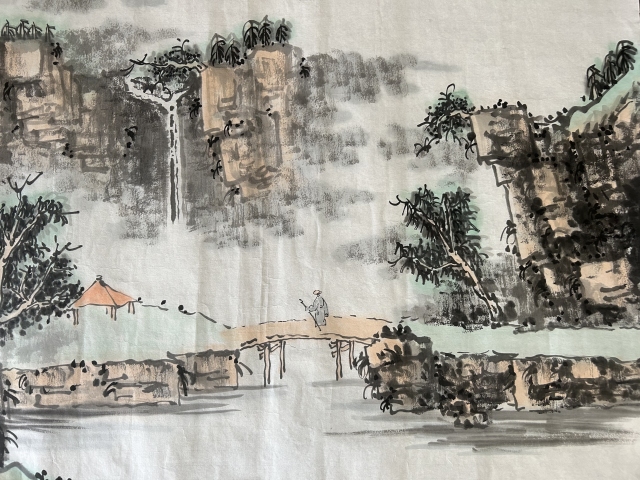 古玩字畫楊志剛老師精品《山水》拍賣,當(dāng)前價(jià)格750元