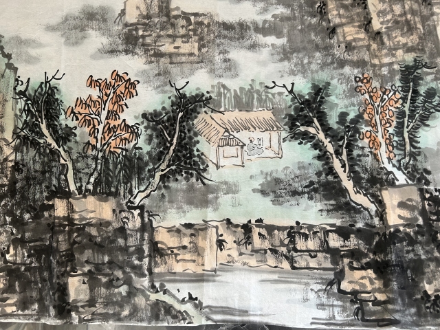 古玩字畫楊志剛老師精品《山水》拍賣,當(dāng)前價(jià)格750元