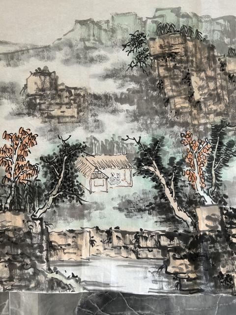 古玩字畫楊志剛老師精品《山水》拍賣,當(dāng)前價(jià)格750元