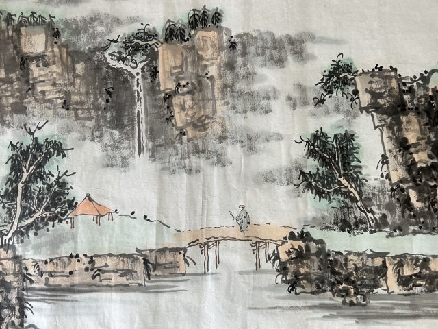 古玩字畫楊志剛老師精品《山水》拍賣,當(dāng)前價(jià)格750元