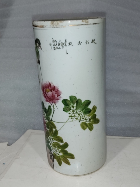 古玩陶瓷粉彩花鳥帽筒拍賣,當前價格1990元