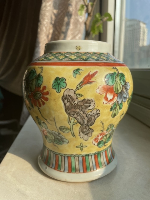 古玩陶瓷光緒五彩將軍罐拍賣(mài)，當(dāng)前價(jià)格4500元
