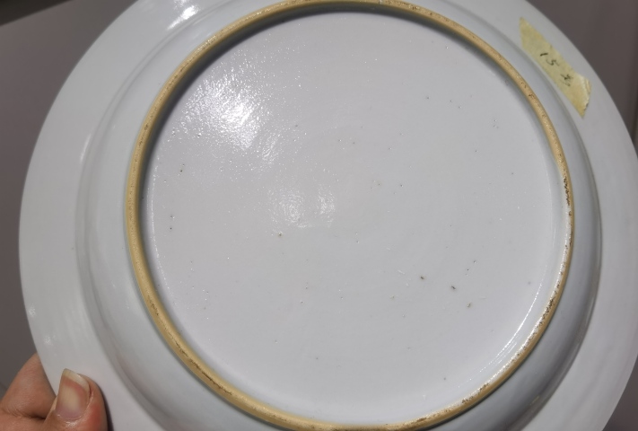 古玩陶瓷乾隆青花亭臺樓閣山水盤拍賣,當前價格2888元
