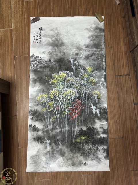 古玩字畫林峰《鶴舞高飛》拍賣,當前價格450元