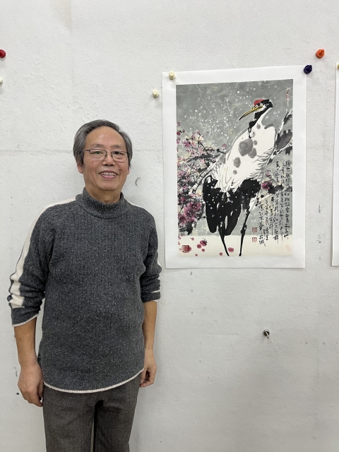古玩字畫盧曉星《鶴》拍賣,當前價格980元
