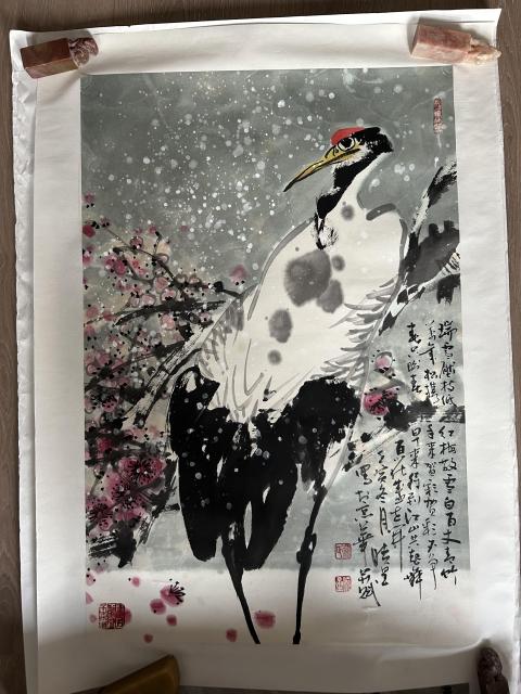 古玩字畫盧曉星《鶴》拍賣,當前價格980元