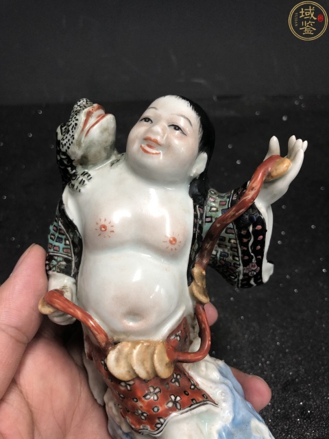 古玩陶瓷曾龍升大師劉海戲金蟾瓷塑拍賣，當前價格8800元