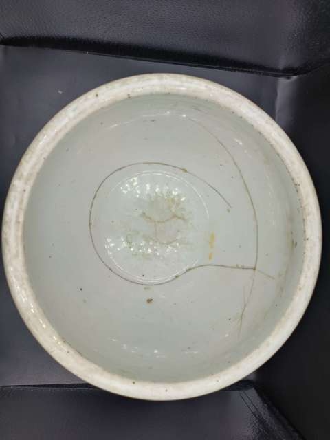 古玩陶瓷晚清粉彩花蝶紋案缸拍賣，當前價格750元