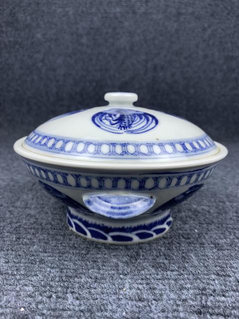 古玩陶瓷青花團(tuán)龍紋蓋鍋拍賣(mài)，當(dāng)前價(jià)格2588元