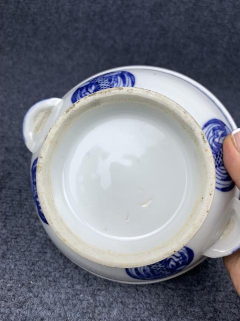 古玩陶瓷青花團(tuán)龍紋蓋鍋拍賣(mài)，當(dāng)前價(jià)格2588元