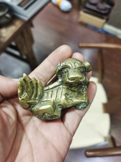 古玩銅器銅獅子拍賣，當前價格800元