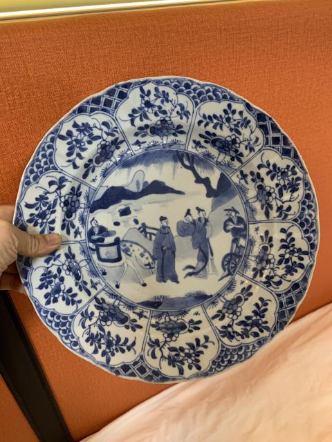 古玩陶瓷康熙人物紋青花盤拍賣,當前價格16800元