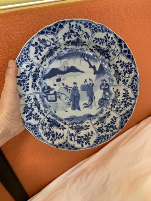 古玩陶瓷康熙人物紋青花盤拍賣,當前價格16800元