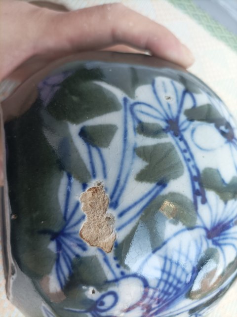 古玩陶瓷青花加彩金玉滿堂紋蓋罐拍賣，當前價格280元