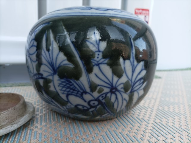 古玩陶瓷青花加彩金玉滿堂紋蓋罐拍賣，當前價格280元