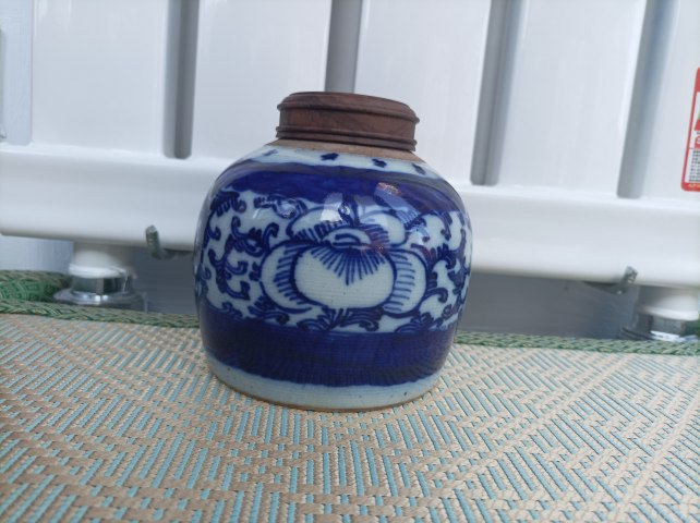 古玩陶瓷晚清.青花淡描花卉紋蓋罐拍賣,當前價格1200元