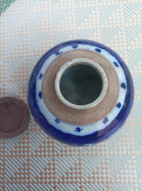 古玩陶瓷晚清.青花淡描花卉紋蓋罐拍賣,當前價格1200元