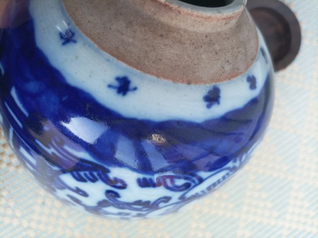 古玩陶瓷晚清.青花淡描花卉紋蓋罐拍賣,當前價格1200元