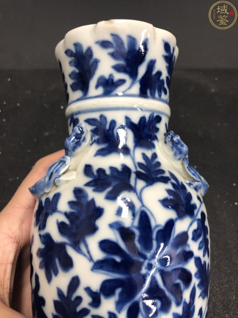 古玩陶瓷寶相花官窯畫片花青花卉紋螭龍紋賞瓶拍賣,當前價格3500元