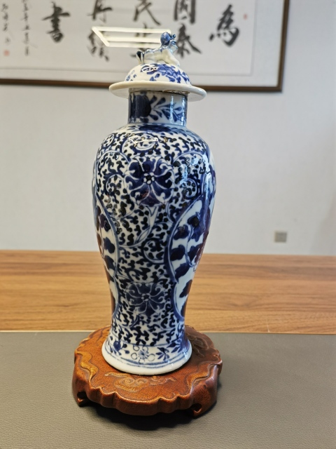 古玩陶瓷寶相花官窯畫片錦雞牡丹花卉紋青花瓶拍賣,當前價格2980元