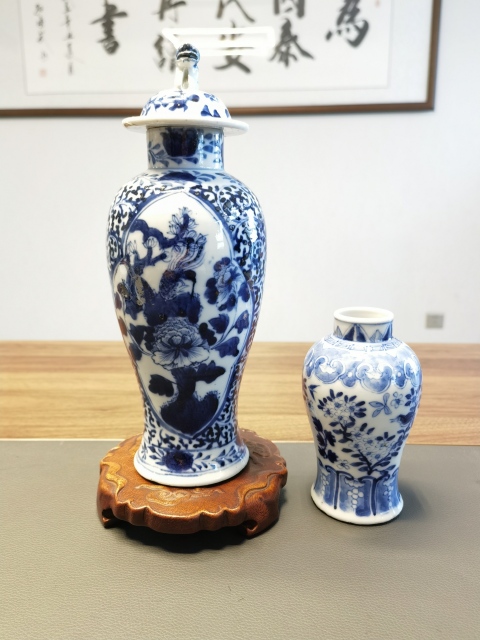 古玩陶瓷寶相花官窯畫片錦雞牡丹花卉紋青花瓶拍賣,當前價格2980元