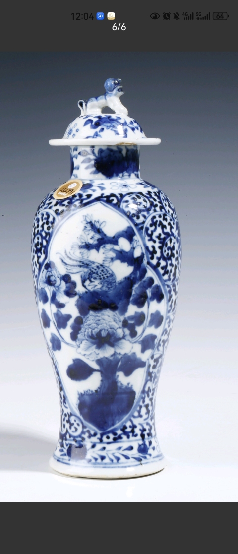 古玩陶瓷寶相花官窯畫片錦雞牡丹花卉紋青花瓶拍賣,當前價格2980元