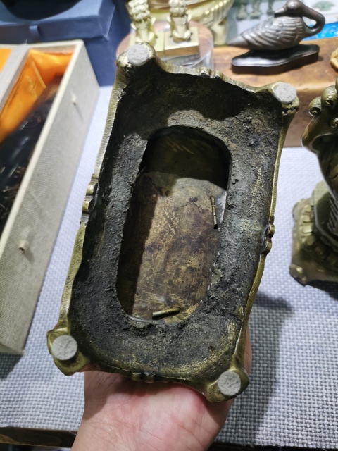 古玩銅器銅獅一對拍賣,當前價格55000元