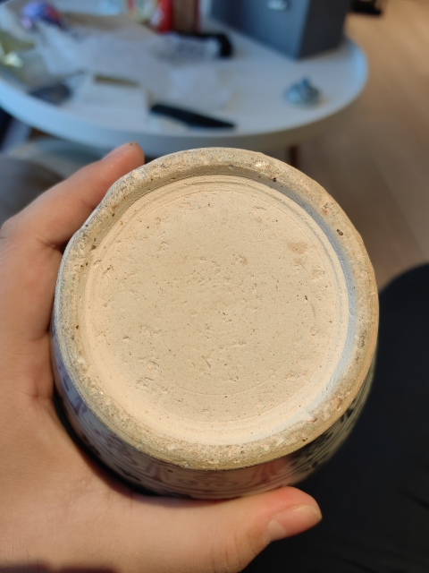 古玩陶瓷明代空白期到頭鳳穿花青花罐拍賣，當(dāng)前價(jià)格12000元