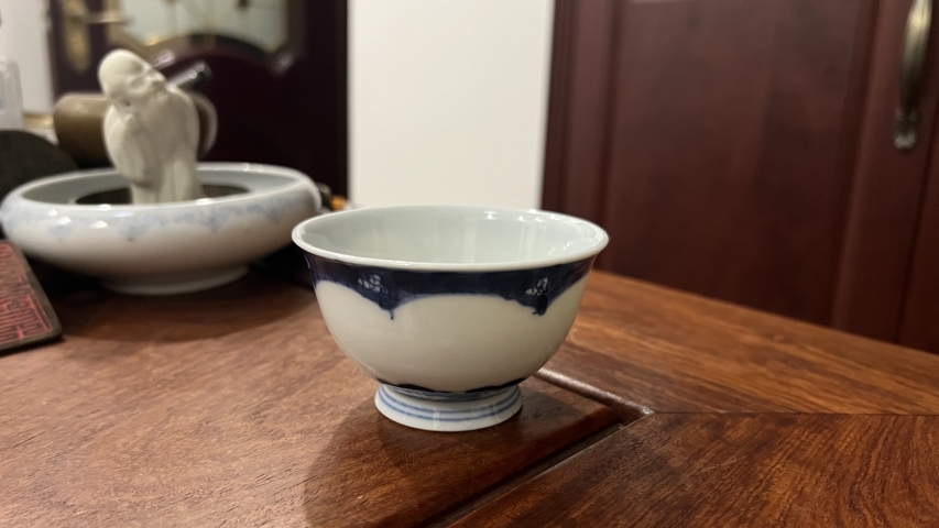 古玩陶瓷清代青花杯拍賣(mài)，當(dāng)前價(jià)格299元