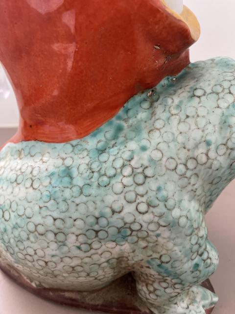 古玩陶瓷民國劉海戲金蟾粉彩塑像拍賣，當前價格1000元