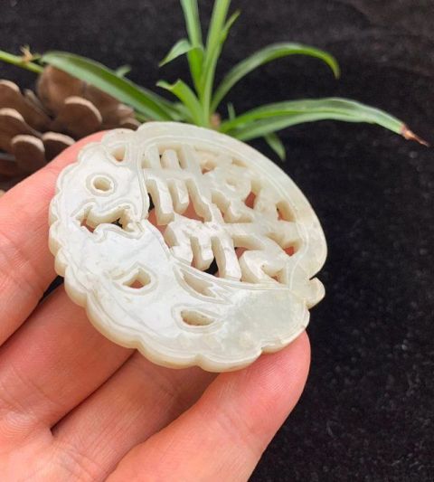 古玩玉器清代福祿壽雙龍牌拍賣,當前價格9500元